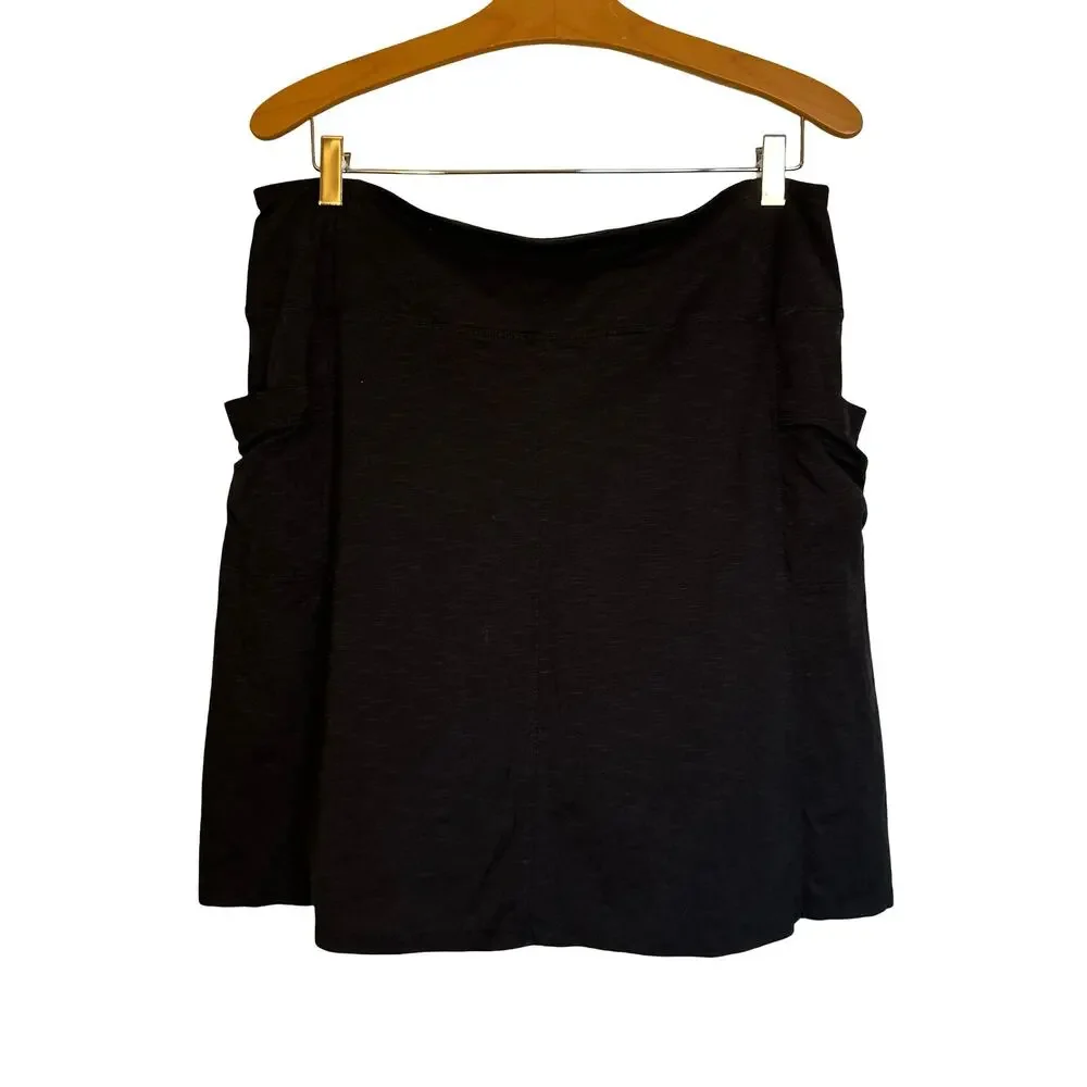 Toad & Co Foxon Skort Tencel Skirt Outdoors Gorpcore Camping Black Charcoal L